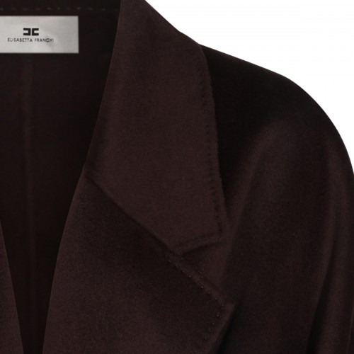 DARK CHOCOLATE WOOL LONG COAT