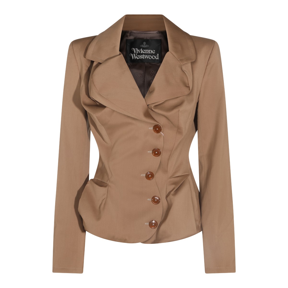CAMEL VIRGIN WOOL DRUNKEN BLAZER