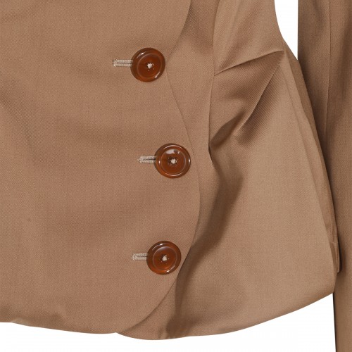 CAMEL VIRGIN WOOL DRUNKEN BLAZER