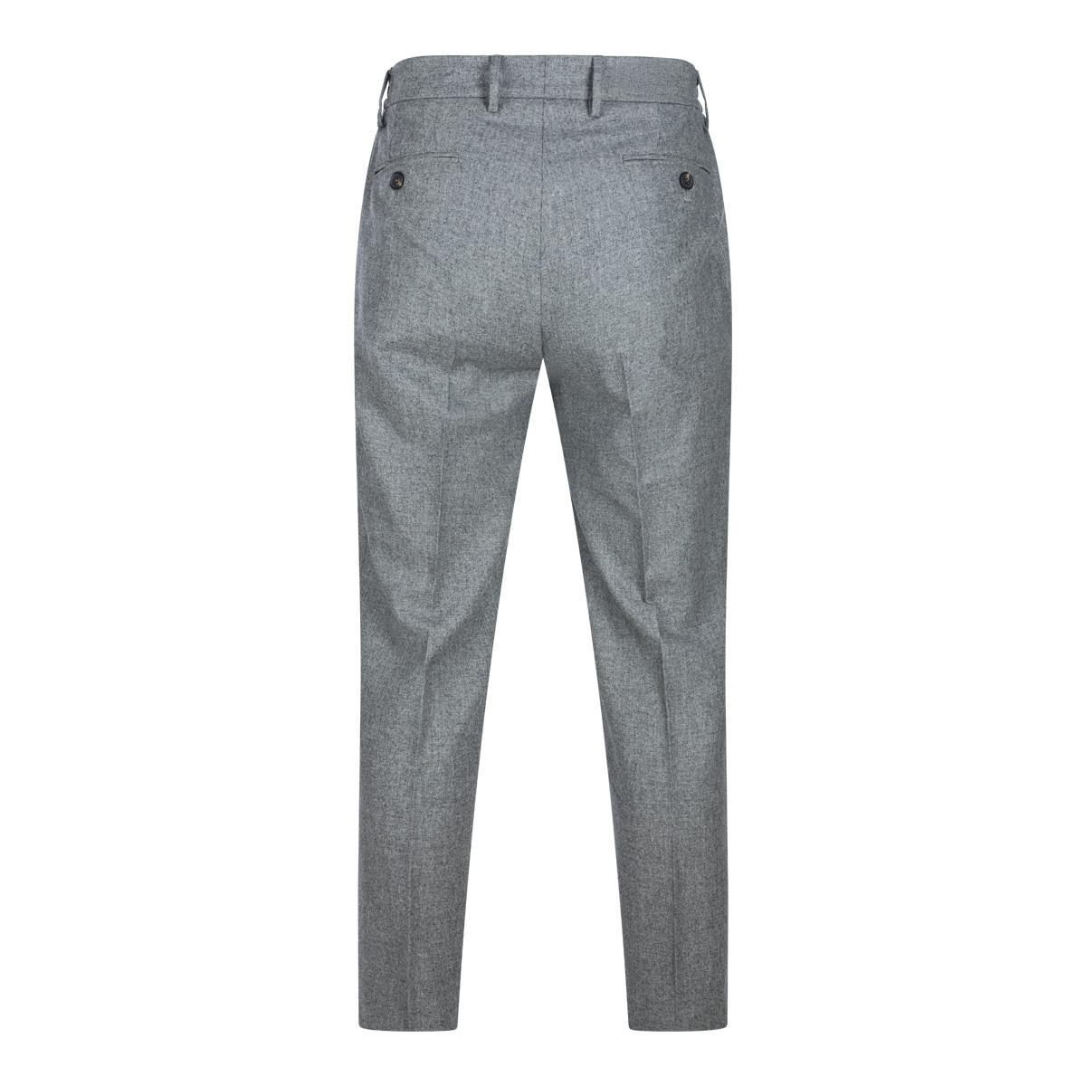 MID GREY WOOL AND COTTON BLEND PANTS