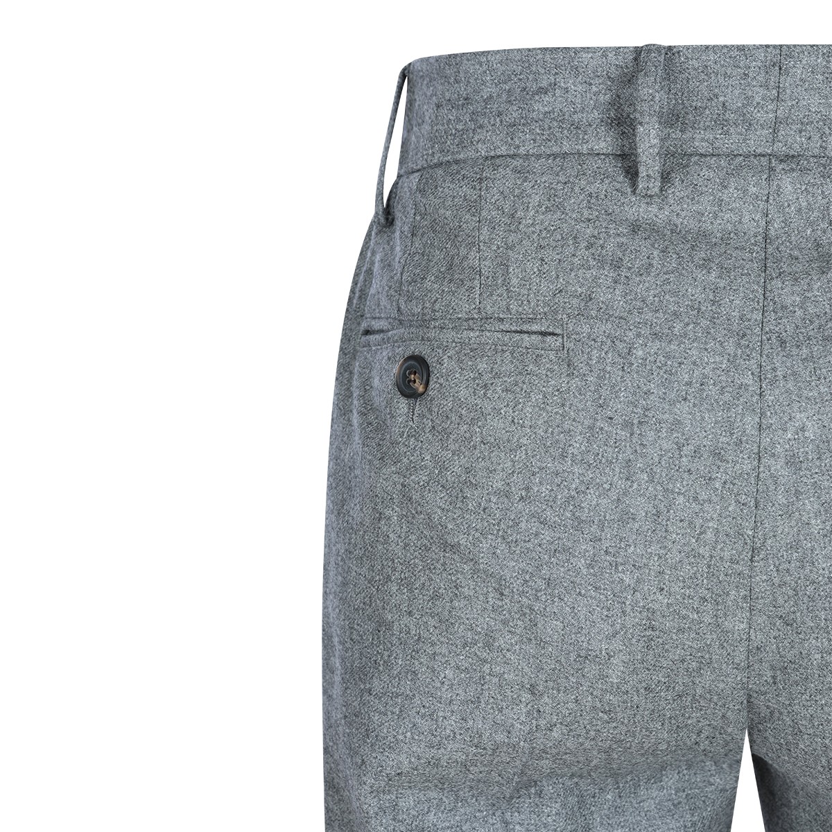 MID GREY WOOL AND COTTON BLEND PANTS