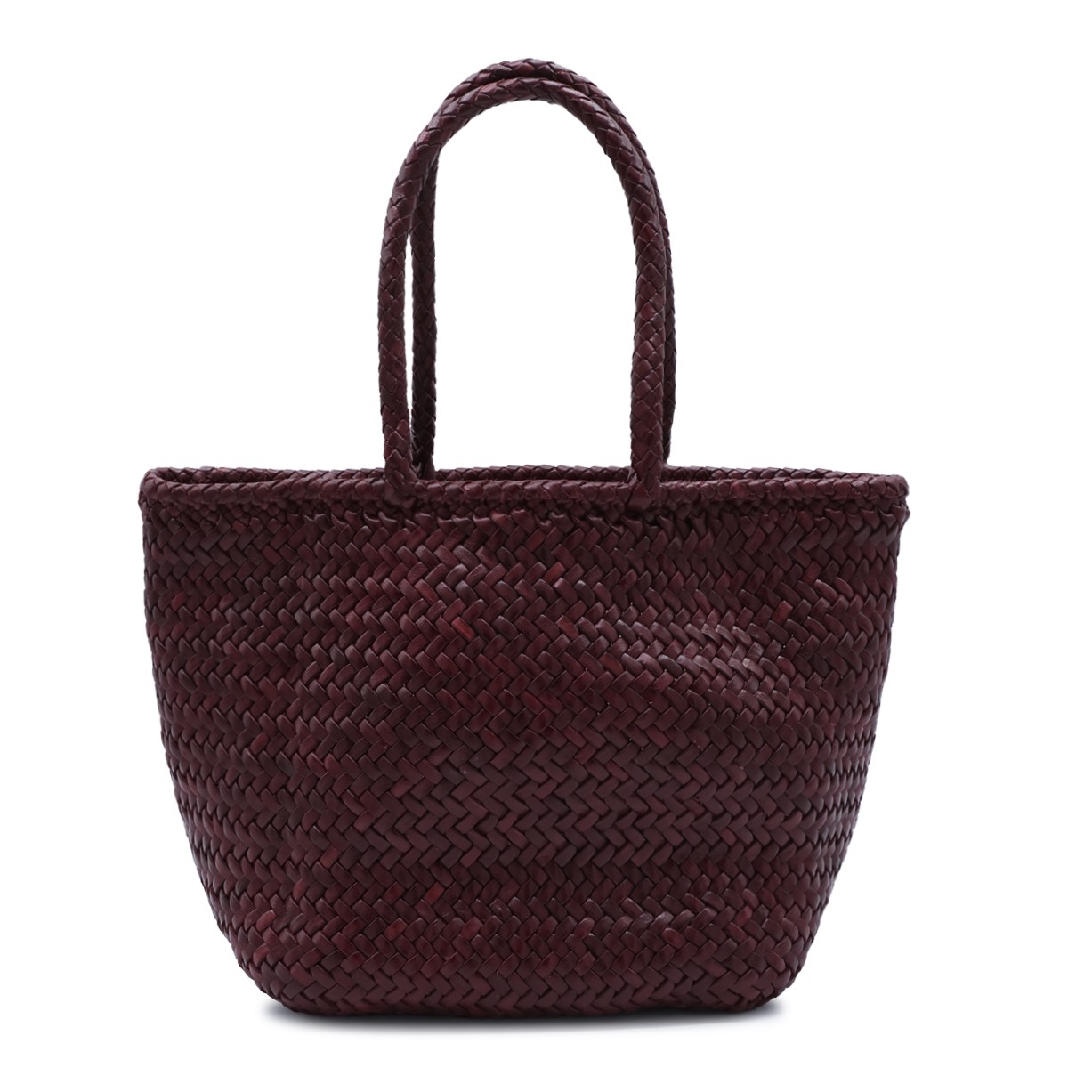 BORDEAUX LEATHER GRACE BASKET SMALL TOTE