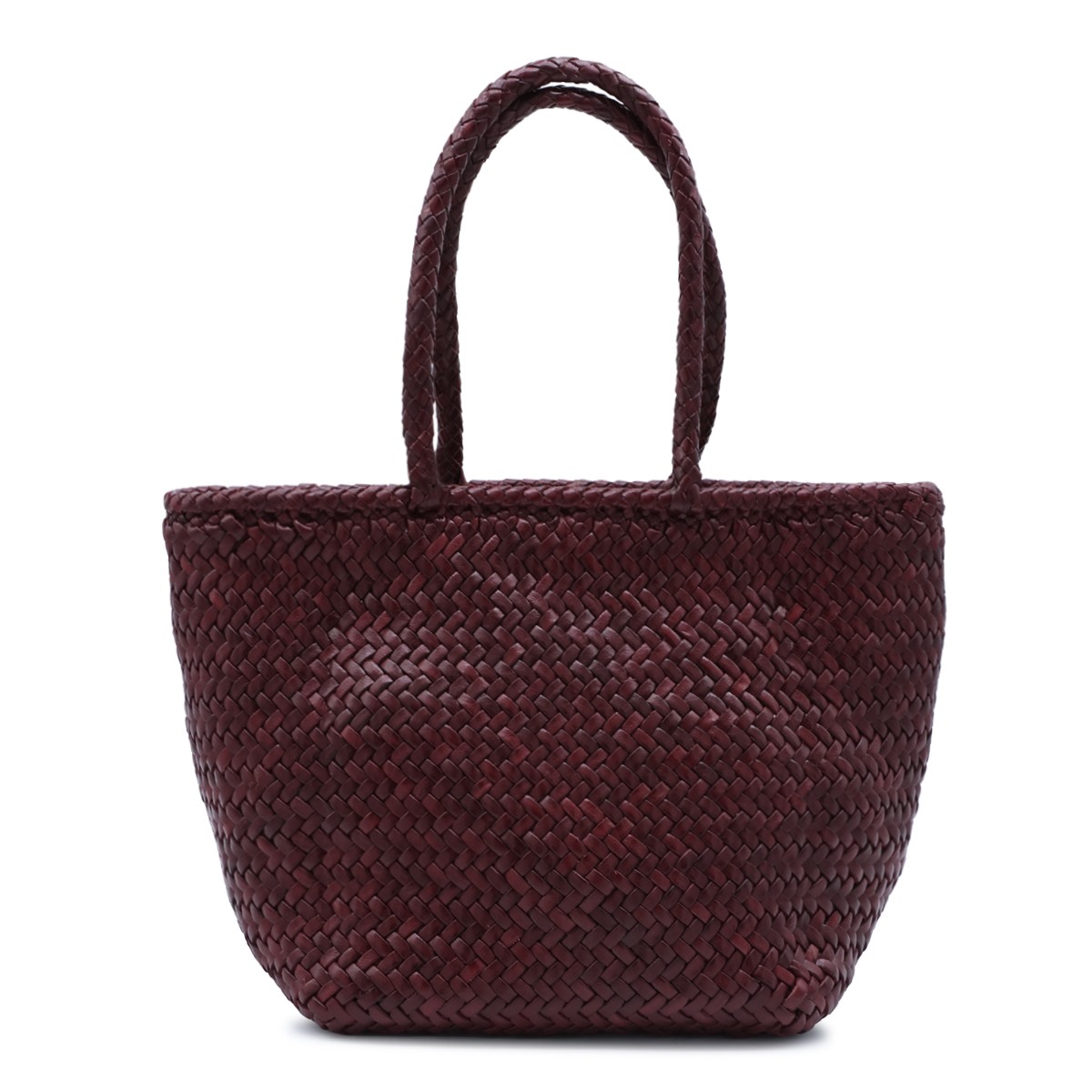 BORDEAUX LEATHER GRACE BASKET SMALL TOTE