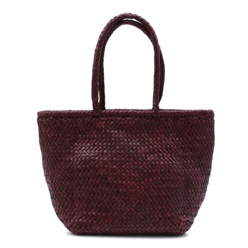 BORDEAUX LEATHER GRACE BASKET SMALL TOTE
