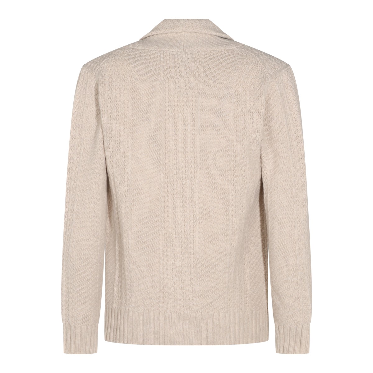 BEIGE VIRGIN WOOL AND CASHMERE BLEND...