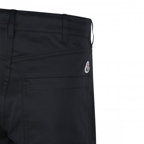 BLACK COTTON STRETCH PANTS