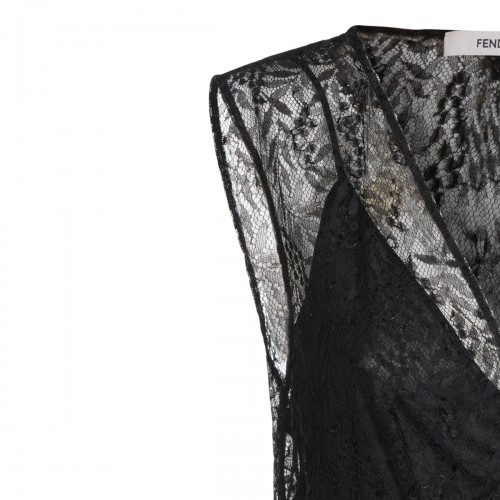 BLACK LACE LONG DRESS