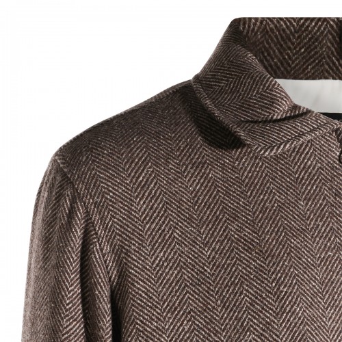 BROWN TWEED CASUAL JACKET