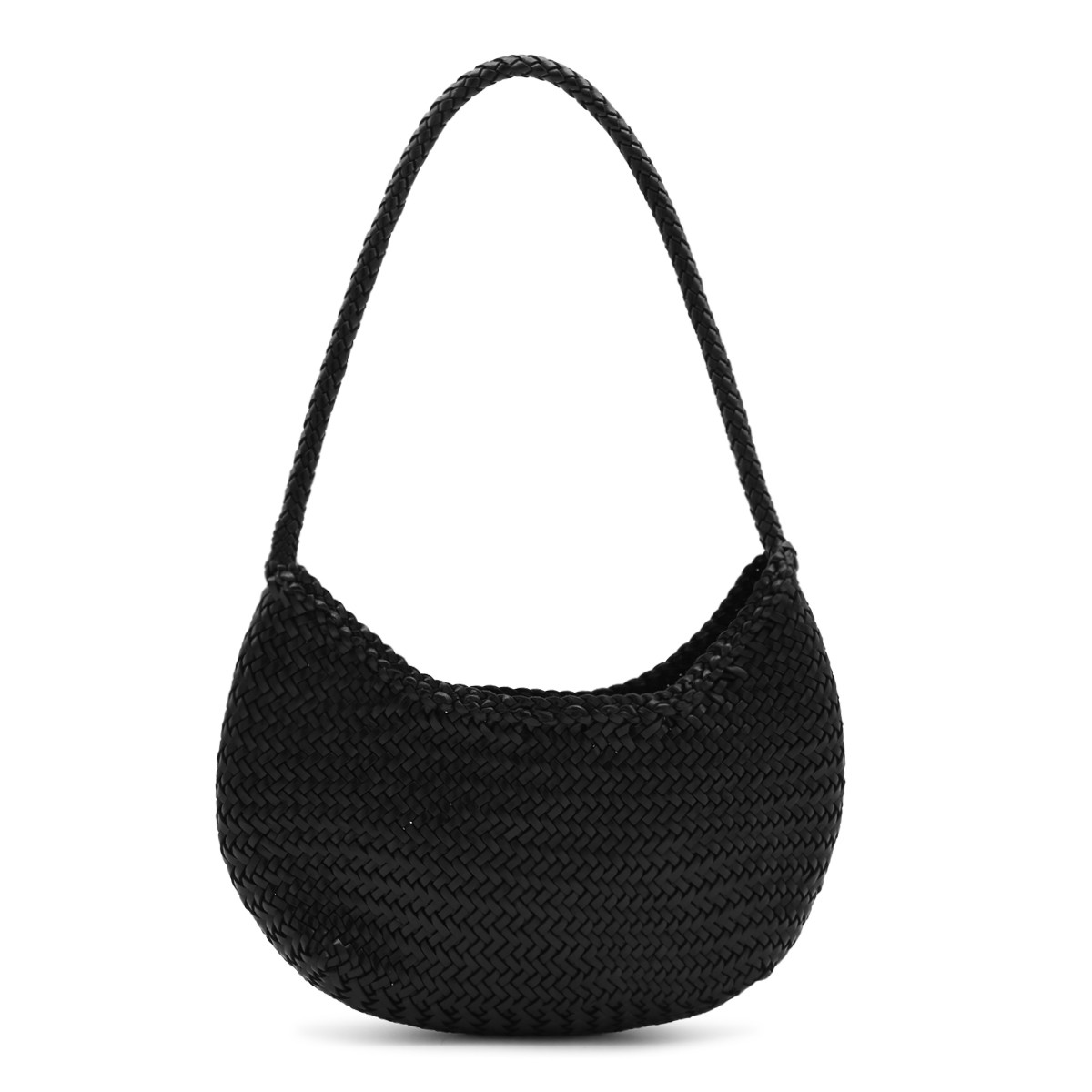 BLACK LEATHER NOVA LUNA SHOULDER BAG
