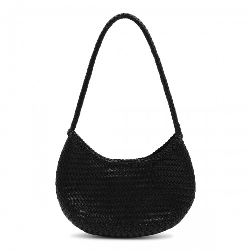 BLACK LEATHER NOVA LUNA SHOULDER BAG