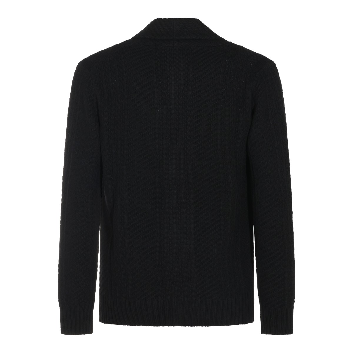 BLACK VIRGIN WOOL AND CASHMERE BLEND...