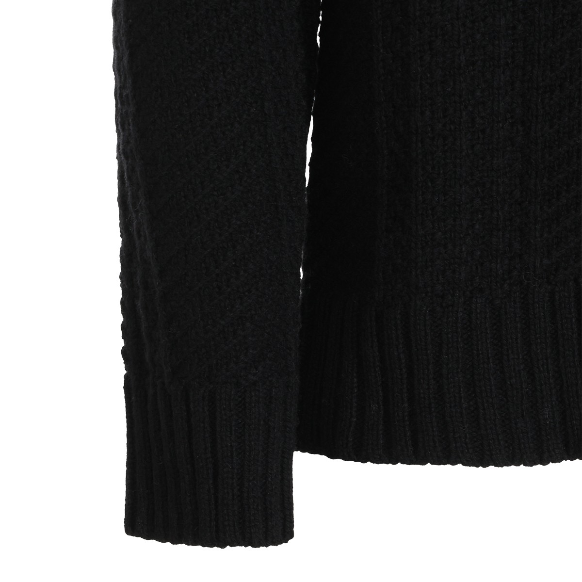 BLACK VIRGIN WOOL AND CASHMERE BLEND...