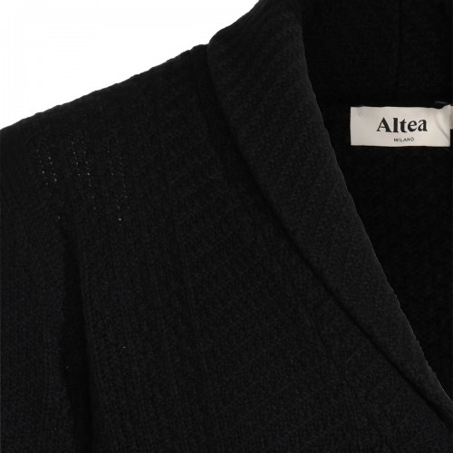 BLACK VIRGIN WOOL AND CASHMERE BLEND CARDIGAN