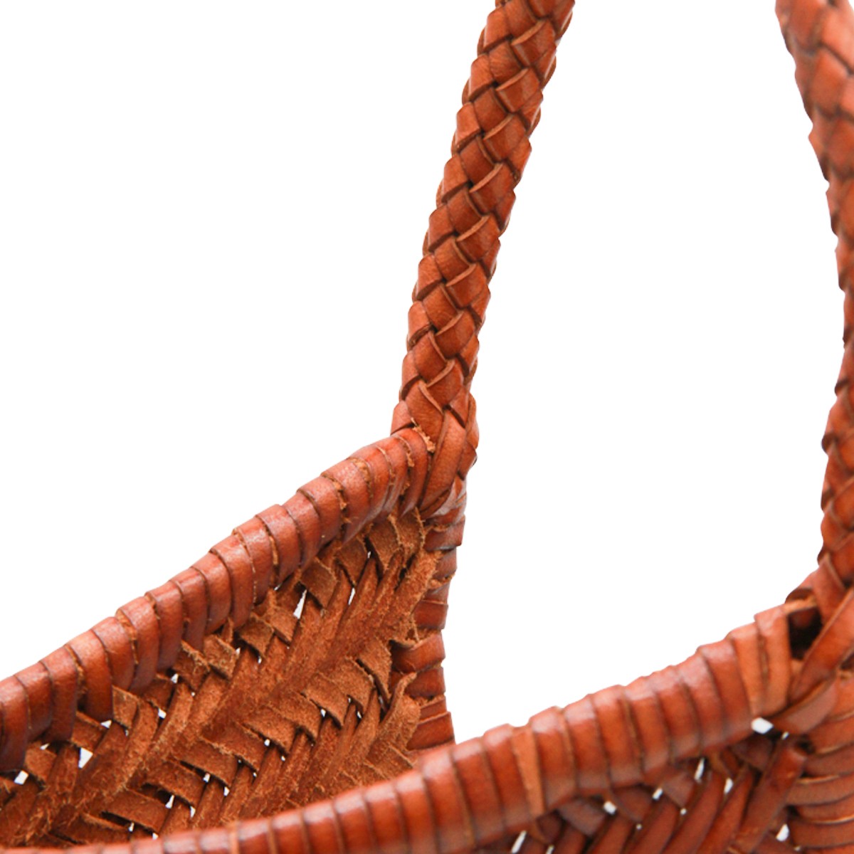 DARK ORANGE LEATHER DIAGONAL TOTE