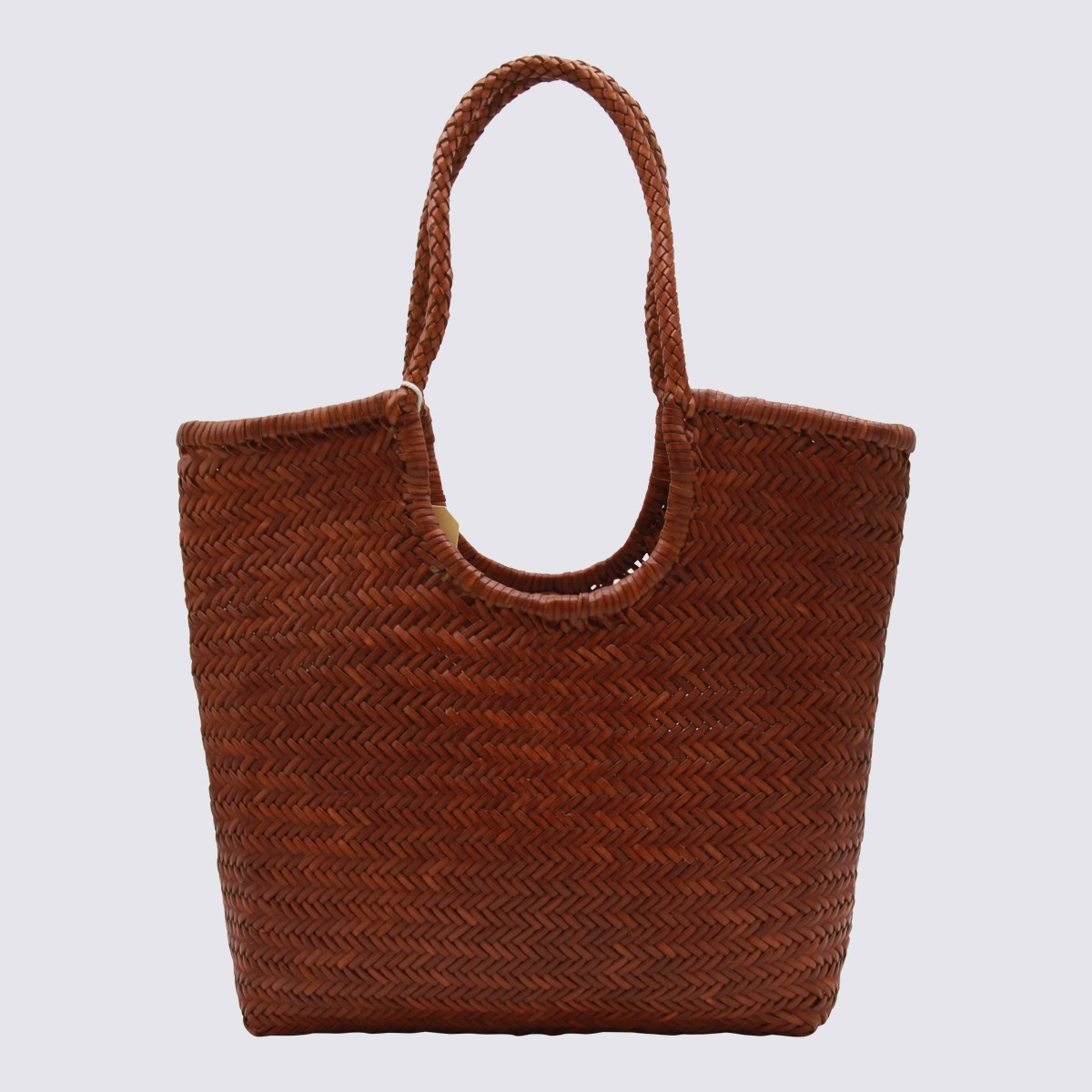 DARK ORANGE LEATHER DIAGONAL TOTE