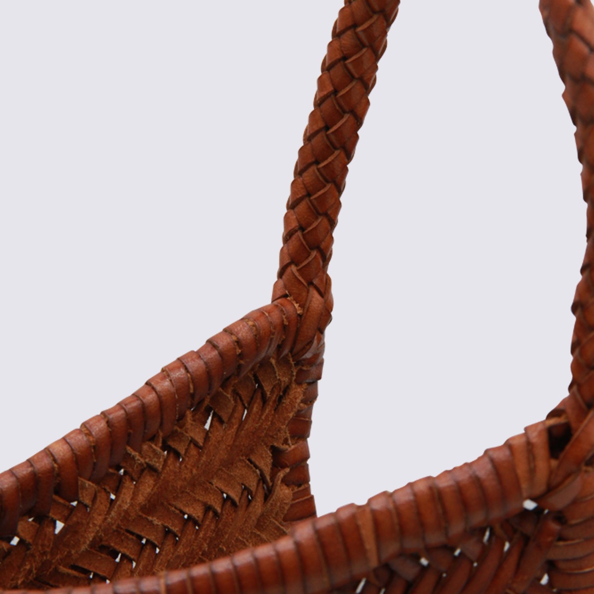 DARK ORANGE LEATHER DIAGONAL TOTE