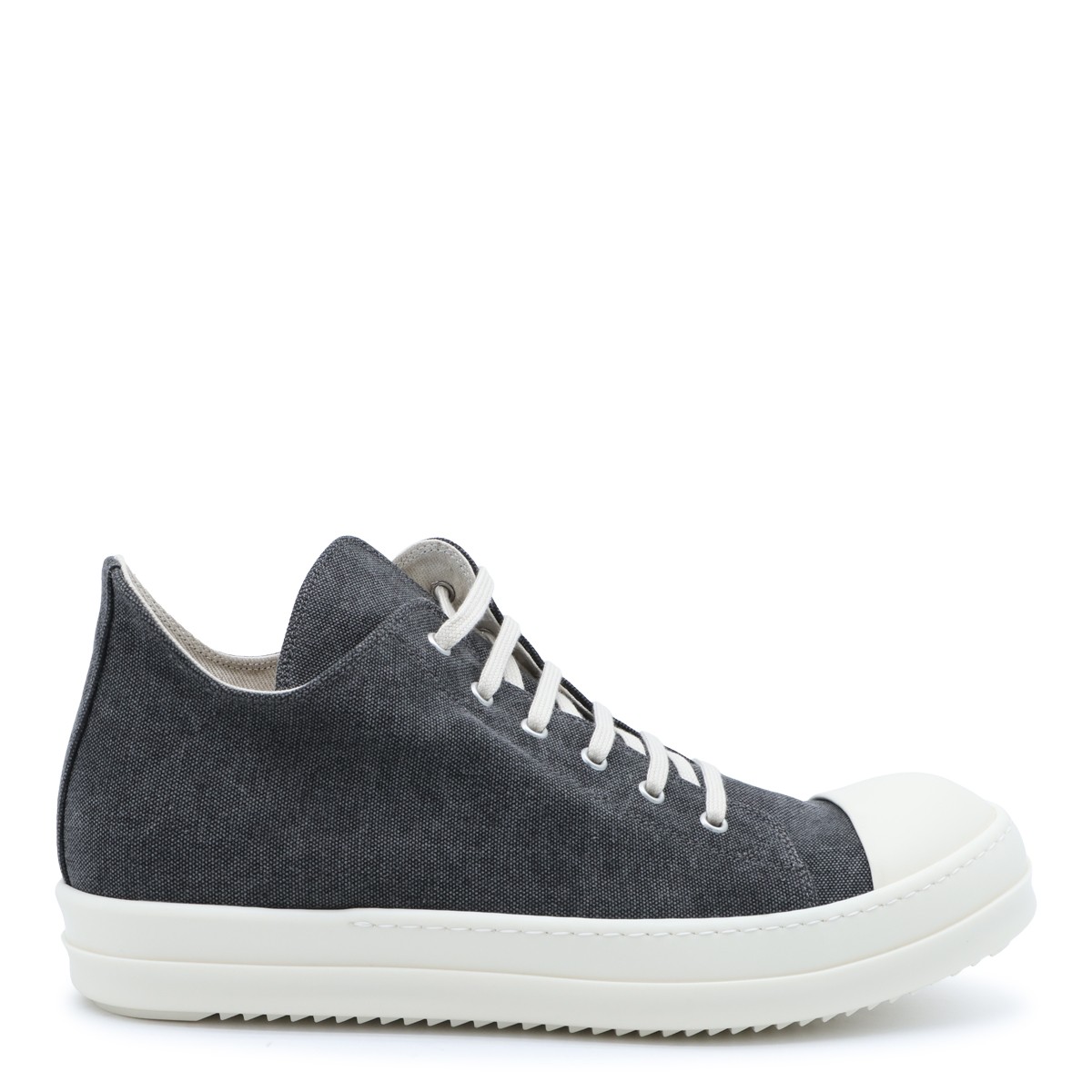 GREY AND WHITE LEATHER SNEAKERS