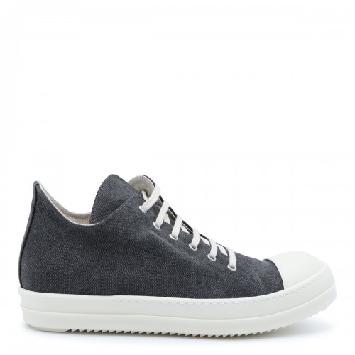 GREY AND WHITE LEATHER SNEAKERS
