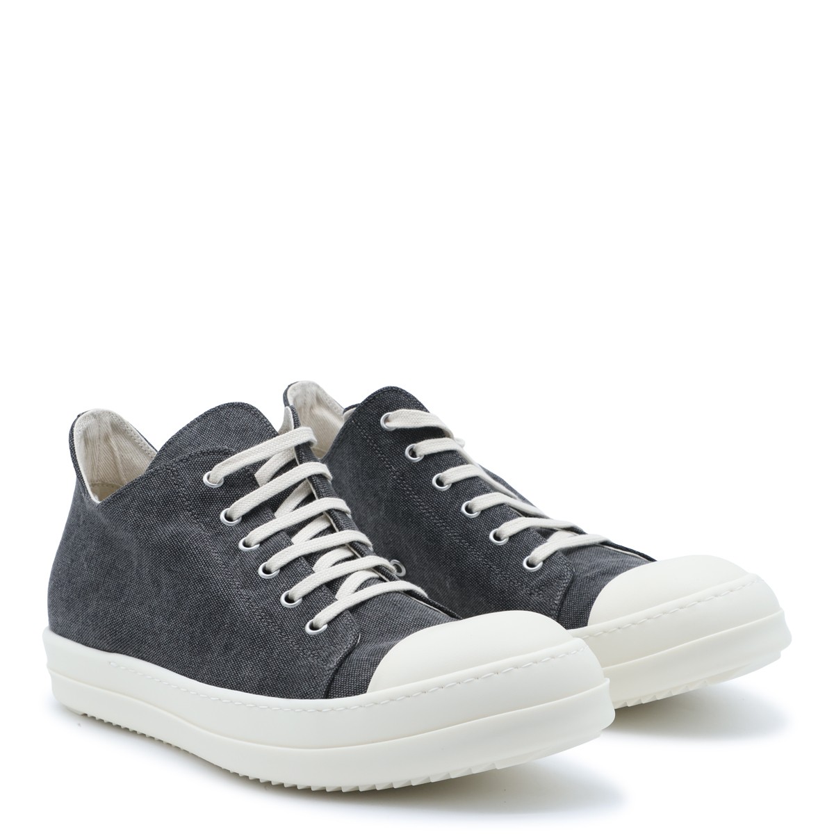 GREY AND WHITE LEATHER SNEAKERS
