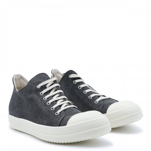 GREY AND WHITE LEATHER SNEAKERS
