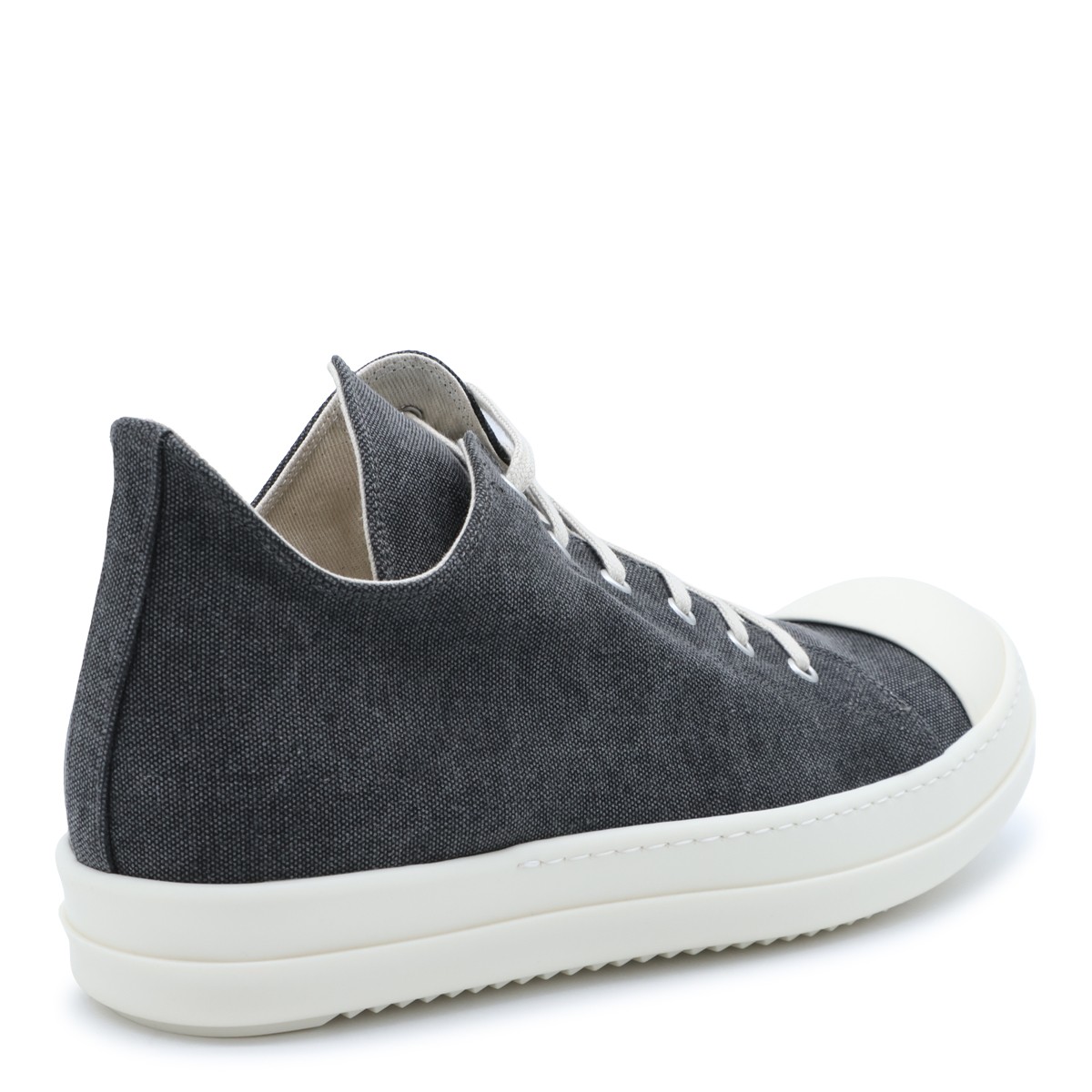 GREY AND WHITE LEATHER SNEAKERS