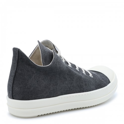 GREY AND WHITE LEATHER SNEAKERS