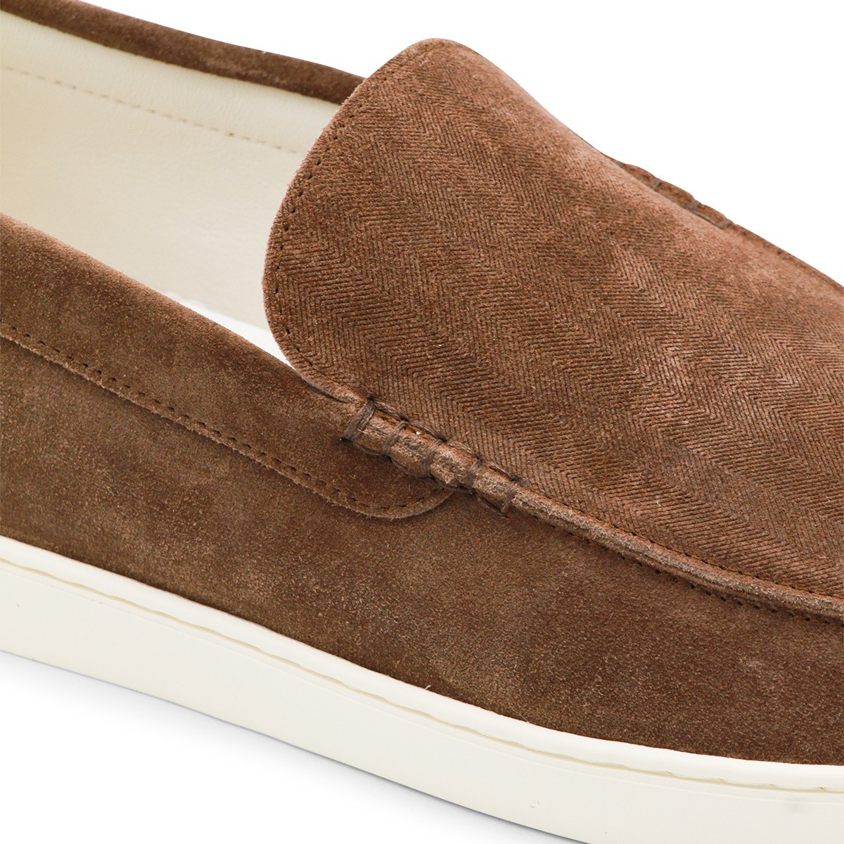 BEIGE SUEDE SLIP ON SNEAKERS