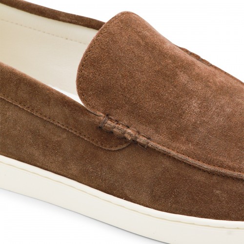 BEIGE SUEDE SLIP ON SNEAKERS