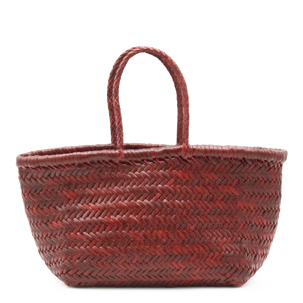 DARK RED BAMBOO TRIPLE JUMP SMALL TOTE