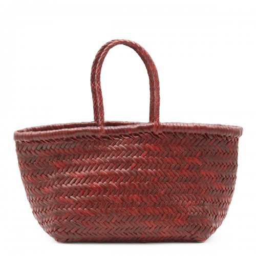 DARK RED BAMBOO TRIPLE JUMP SMALL TOTE