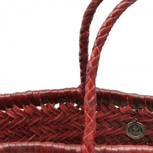 DARK RED BAMBOO TRIPLE JUMP SMALL TOTE