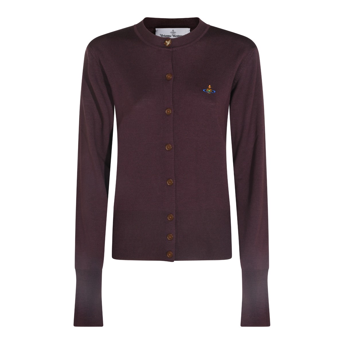 DARK MAHOGANY WOOL BEA CARDIGAN
