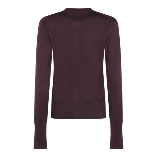 DARK MAHOGANY WOOL BEA CARDIGAN