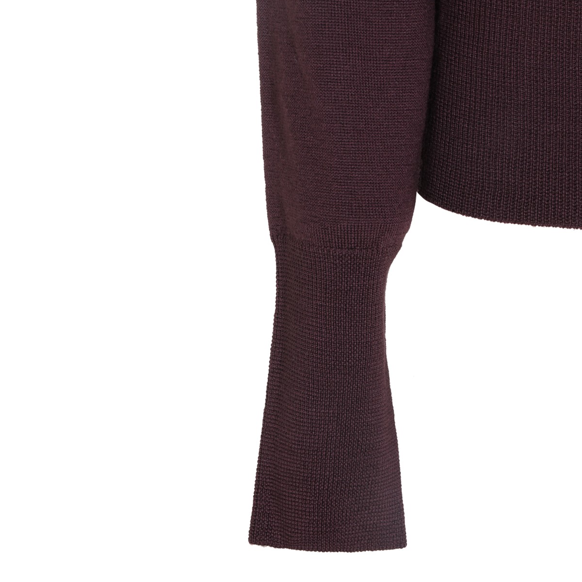 DARK MAHOGANY WOOL BEA CARDIGAN
