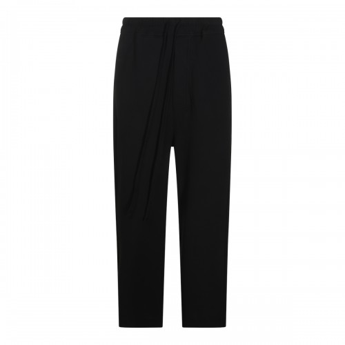 BLACK COTTON STRETCH PANTS