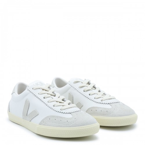 WHITE AND NATURAL VOLLEY SNEAKERS
