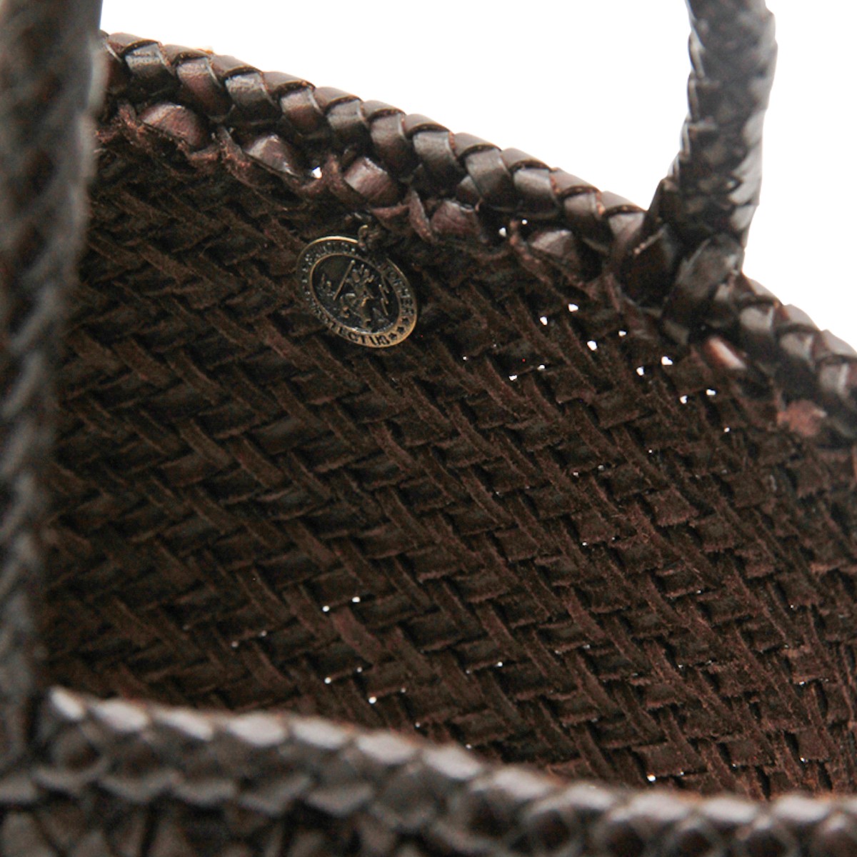 DARK BROWN LEATHER GRACE SMALL TOTE BAG