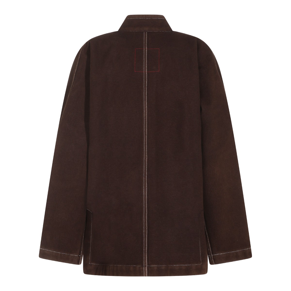 BROWN WOOL BLEND KIPPY CASUAL JACKET