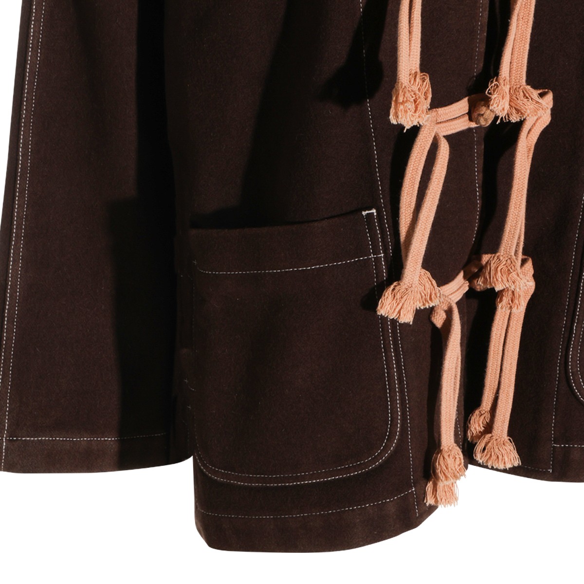 BROWN WOOL BLEND KIPPY CASUAL JACKET