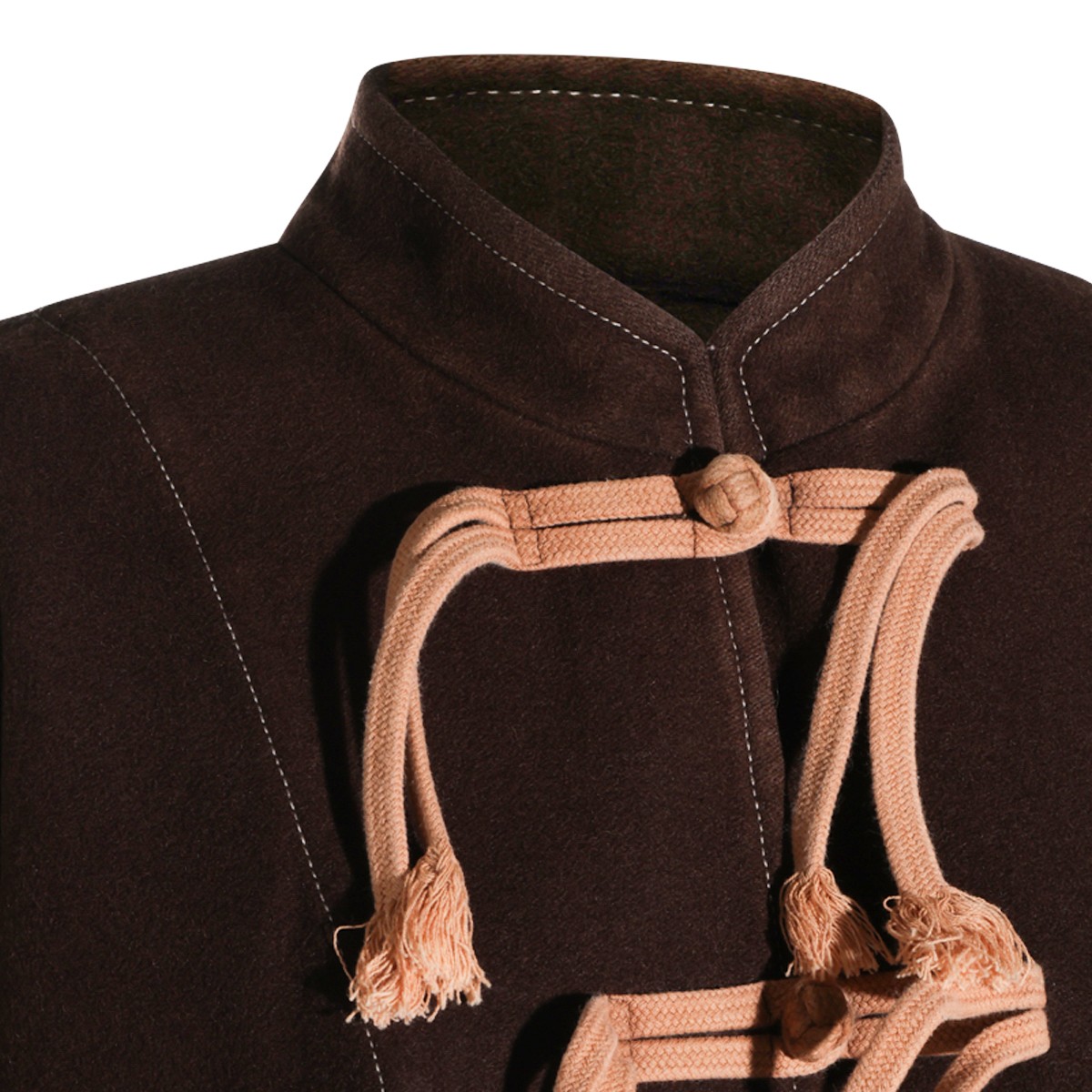 BROWN WOOL BLEND KIPPY CASUAL JACKET