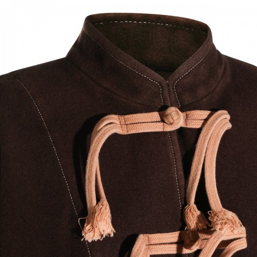 BROWN WOOL BLEND KIPPY CASUAL JACKET