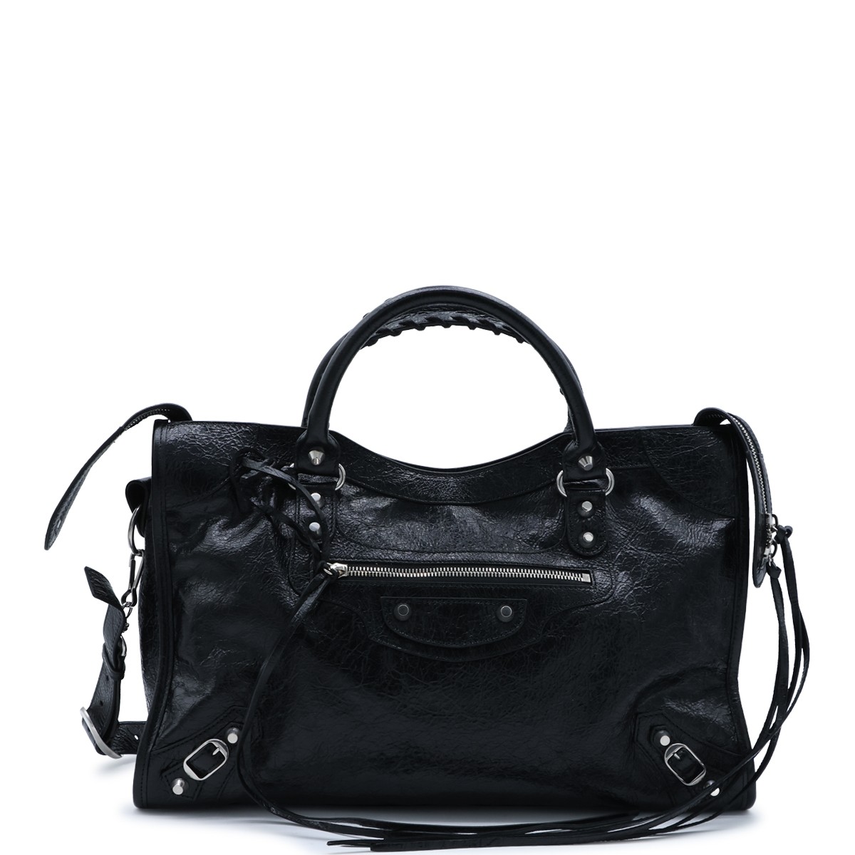 BLACK LEATHER LE CITY MEDIUM TOP...