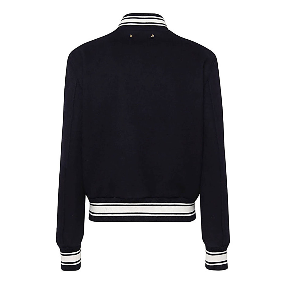 BLACK WOOL BLEND BOMBER JACKET