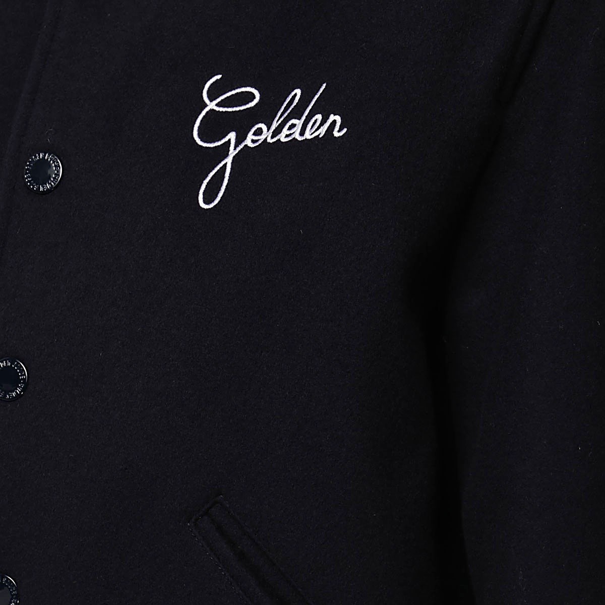 BLACK WOOL BLEND BOMBER JACKET