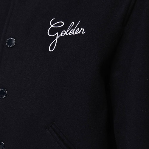 BLACK WOOL BLEND BOMBER JACKET