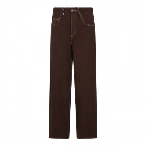 BROWN WOOL BLEND PHYLLIS PANTS