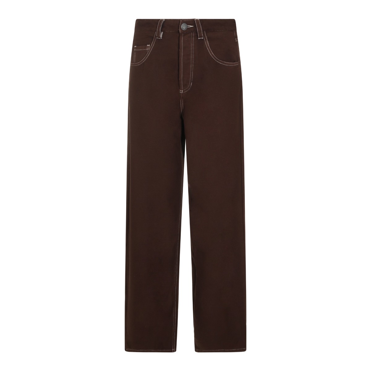 BROWN WOOL BLEND PHYLLIS PANTS
