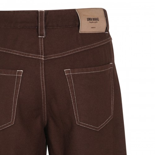 BROWN WOOL BLEND PHYLLIS PANTS