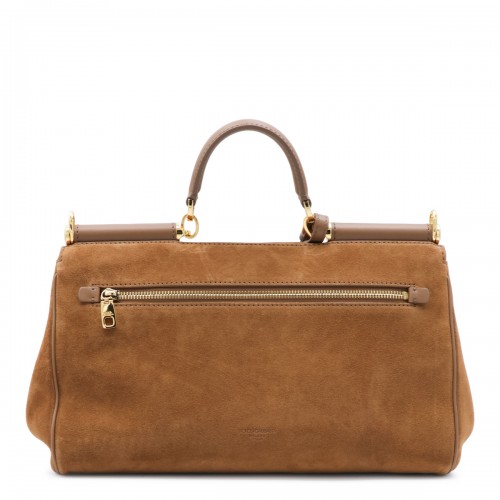 CAMEL LEATHER TOP HANDLE BAG 2