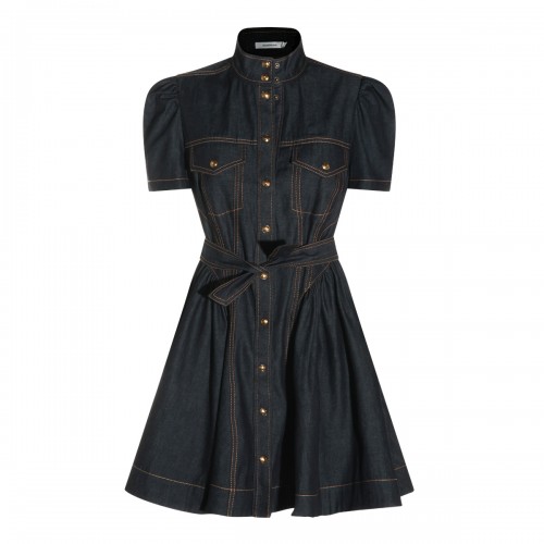ONYX BLUE COTTON MINI DRESS